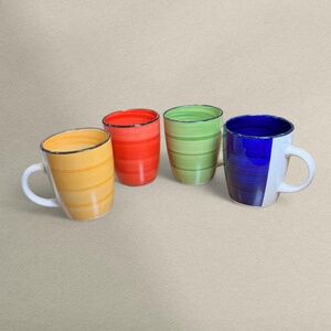 Y2K Artsy Colorful Gibson Home Stoneware Mug Set of 4 – Cozy Kitchen‎ Decor